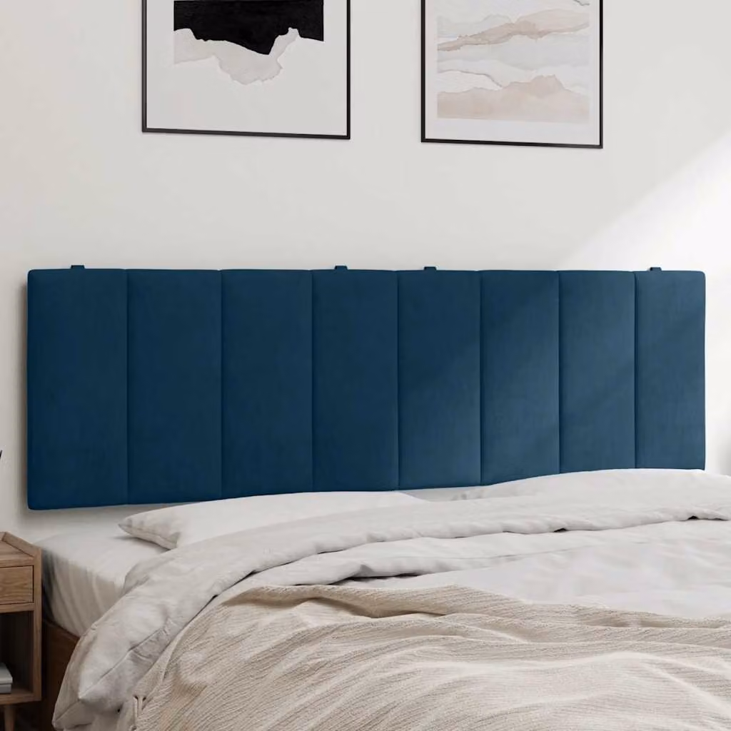 Cuscino Testiera Hanko vidaXL in Velluto Blu, Larghezza: 160 cm