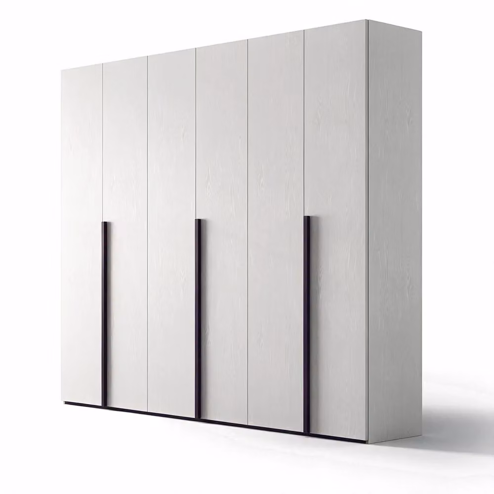 Armadio Coco a 6 ante battenti bianco portland con maniglie nero opaco L: 276 cm, P: 60,3 cm, H: 250 cm – 2