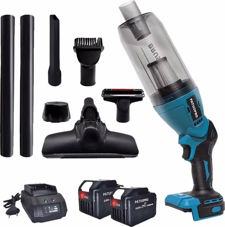 Aspirapolvere elettrico senza spazzole, potenza 250W, potenza di aspirazione 22Kpa, UE, 2 pezzi batteria 6,0 Ah