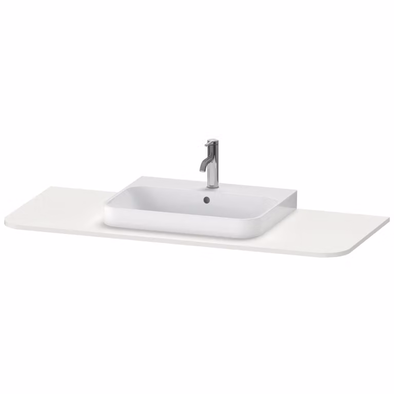 Console Duravit Happy D.2 Plus, 1300x550 mm, 1 découpe au centre, pour meuble sous-lavabo HP4942, HP4962, HP4972, HP031KM3939, HP031KM3939