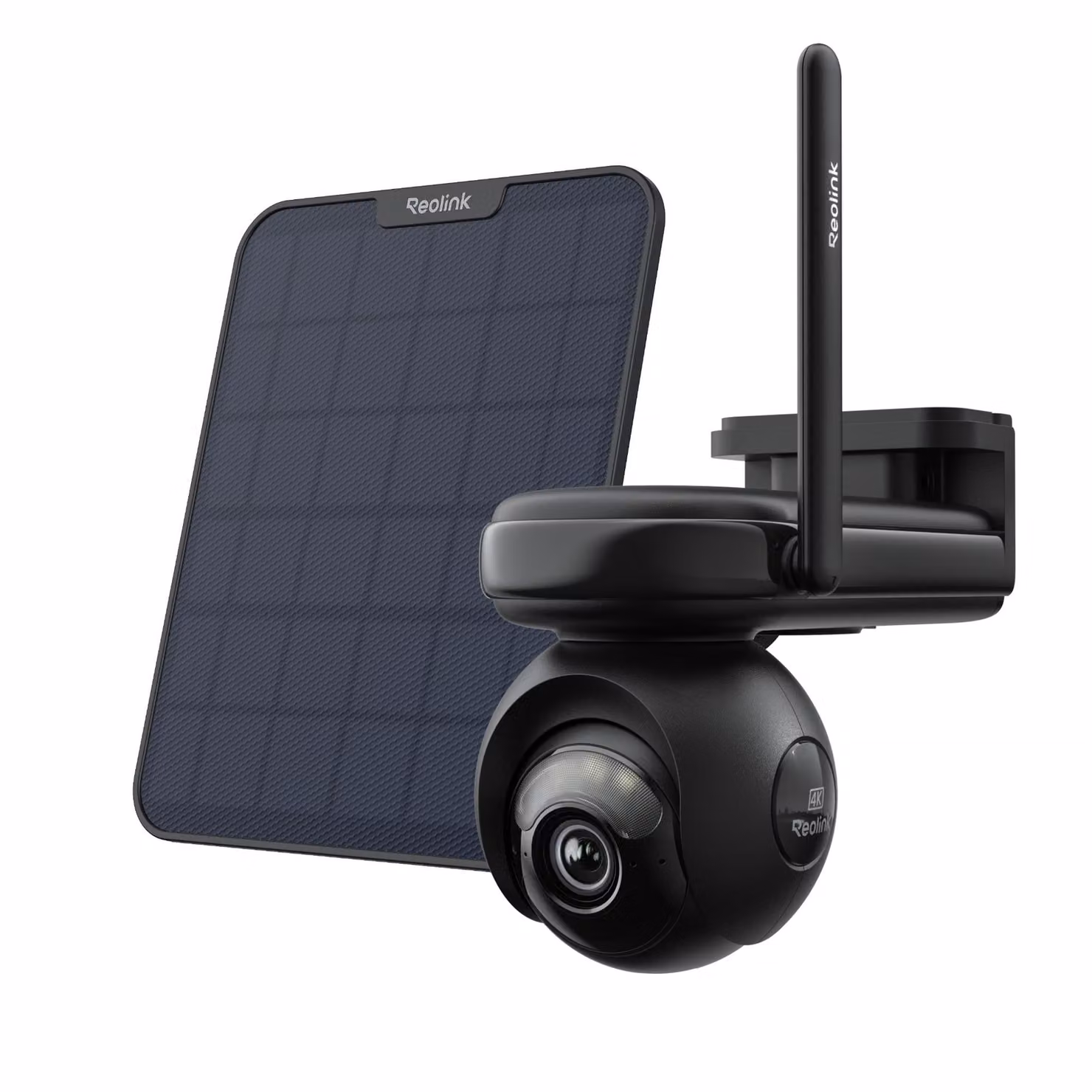 Reolink Altas PT Ultra+ con pannello solare, telecamera di sorveglianza 4K 8 MP con WiFi 6 e batteria integrata, tracciamento automatico PT a 360°, notifiche ColorX, registrazione preventiva di 10 secondi, colore nero