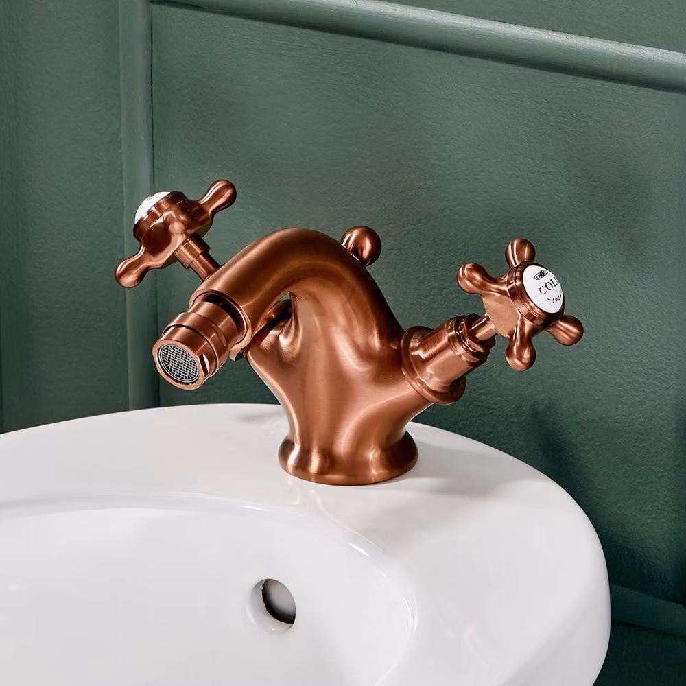 Rubinetto Bidet Monoforo Tradizionale - Finitura Rame Satinato - Stile Classico ed elegante