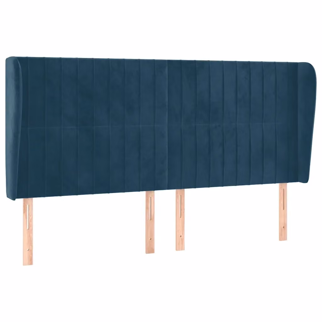 Testiera ad orecchio vidaXL in velluto blu scuro L: 203 cm, P: 23 cm, H: 118/128 cm – 2
