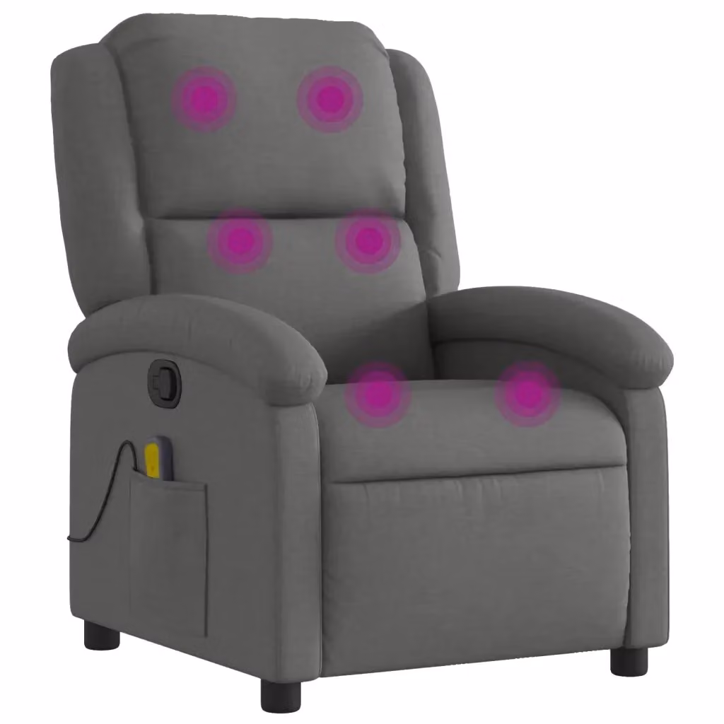 Poltrona reclinabile relax vidaXL in tessuto grigio con braccioli e leva manuale – 2