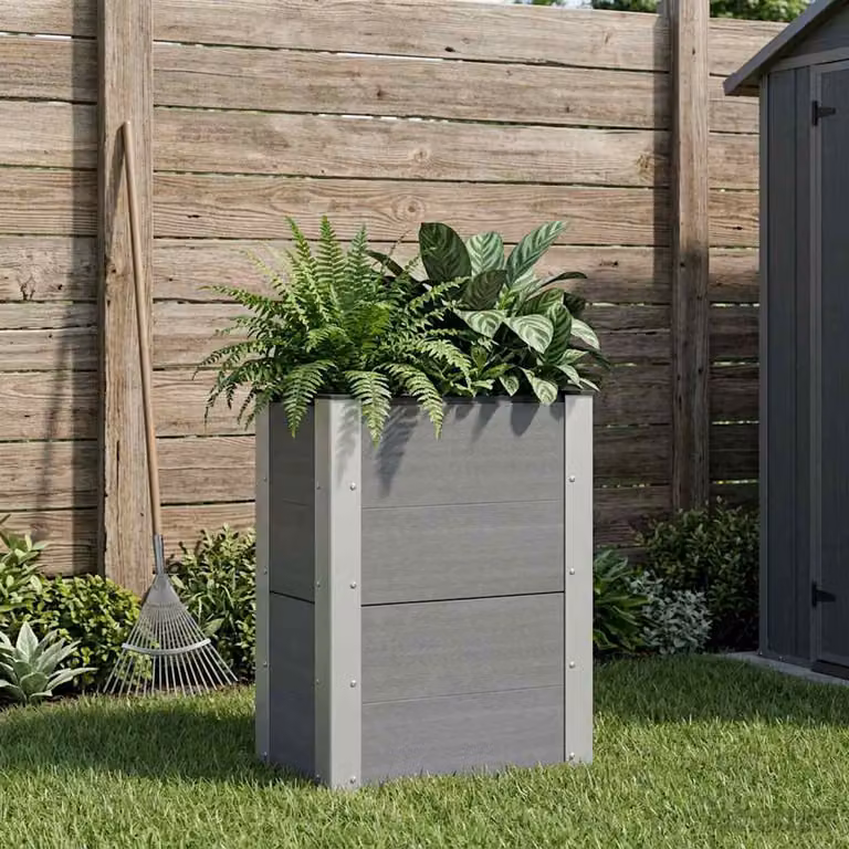 Letto rialzato da giardino vidaXL in WPC e alluminio, Grigio, L: 50 cm, P: 30 cm, H: 72 cm