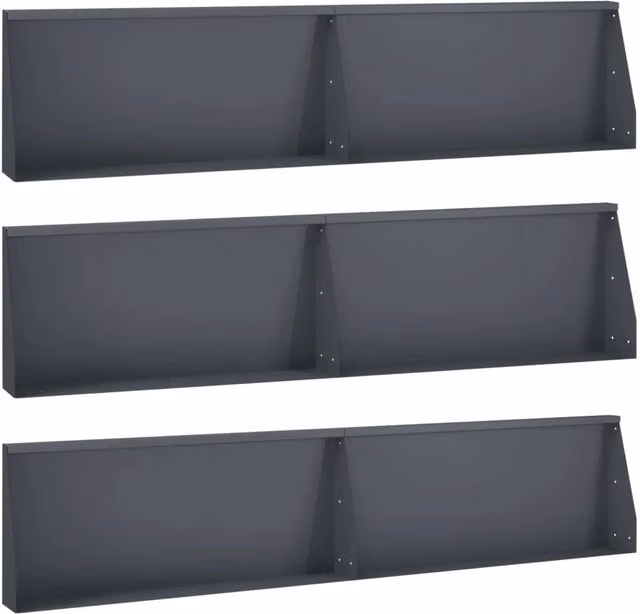 Muro di contenimento 6 pz 100 x 12 x 50 cm Acciaio Antracite 3449130