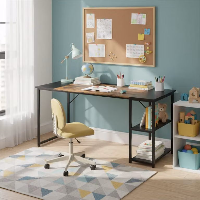 Scrivania per bambini/ragazzi, dimensioni 140 x 60 cm, con piano in due colori