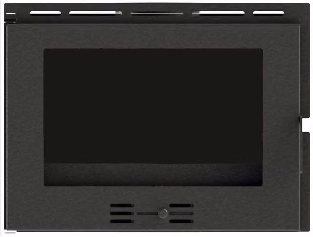 Caminetto Inserto a Legna F.lli Lerda Nero con Refrattario, L: 90 cm, H: 56 cm, P: 52 cm, 18 kW