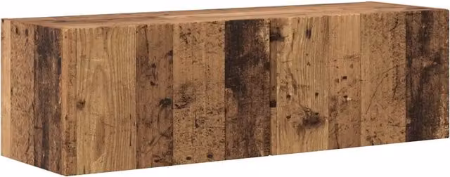 Mobile TV da parete moderno con ripiani aperti per piccoli spazi 98 x 31 x 29 cm in legno lavorato legno antico 02_0054931