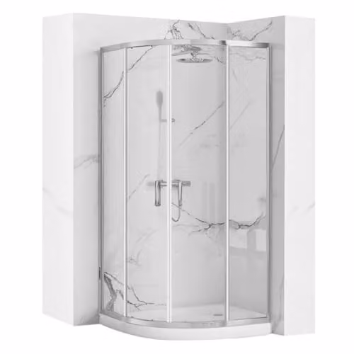 Rea - Look 80X80 Cromo Cabina Doccia, Vetro Di Sicurezza Temperato Trasparente Da 5 mm