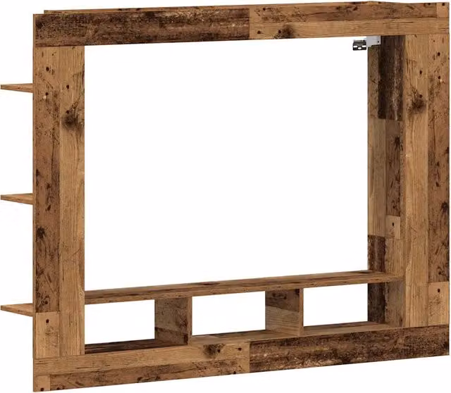 Mobile porta TV a parete moderno HELLOSHOP26 in legno di recupero marrone L: 152 cm, P: 22 cm, H: 113 cm