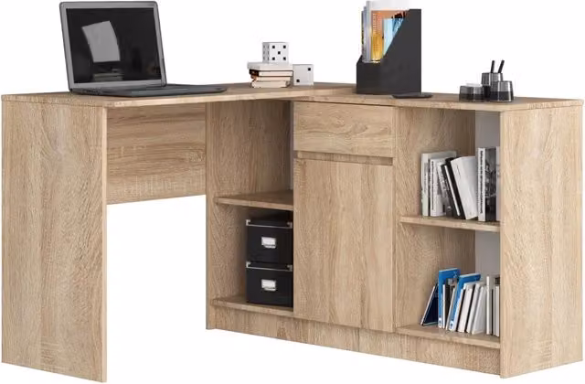 Scrivania angolare AKORD B17 Sonoma Quercia 120 cm 1 anta 1 cassetto 120x126x79 cm