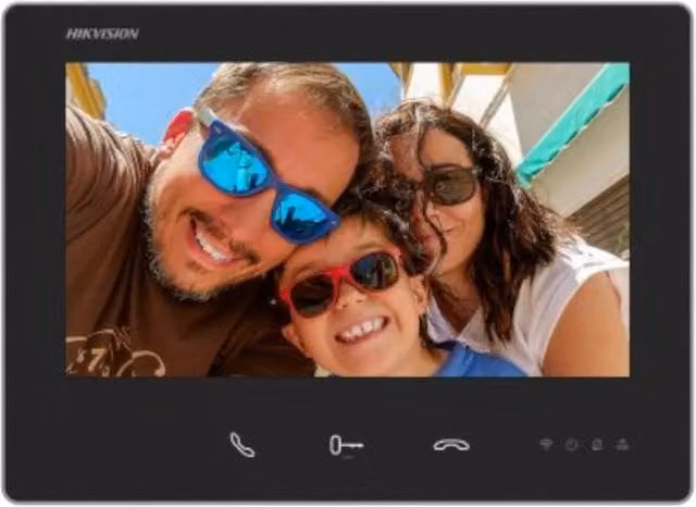 Postazione interna Hikvision con monitor da 7 pollici, videointerfono 2 fili HD e Wi-Fi, colore bianco DS-KH7300EY-WTE2