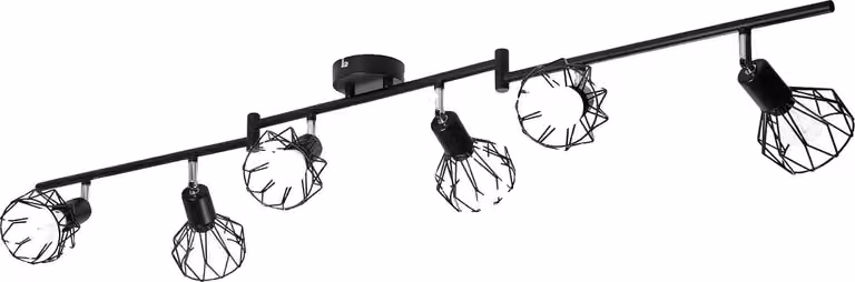 Faretto da soffitto, stile vintage, design regolabile, 6 luci, senza lampadina