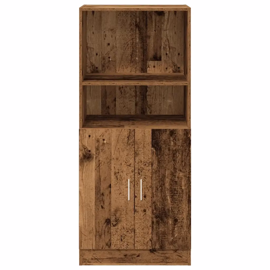 Mobile da cucina e ufficio HELLOSHOP26 in legno composito marrone con ante a battente e ripiani interni L/P/H: 57 x 41,5 x 131,5 cm – 2