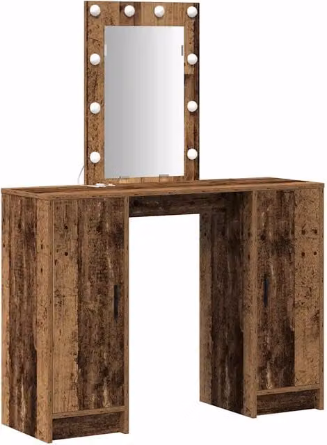 Toeletta moderna in legno marrone con finitura opaca L: 102 cm, P: 33 cm, H: 135 cm