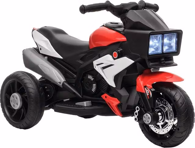 Moto Elettrica Bambini con Luci Clacson Musica Pneumatici Larghi ¨C Xylo ¨C Rossa 3 km/h