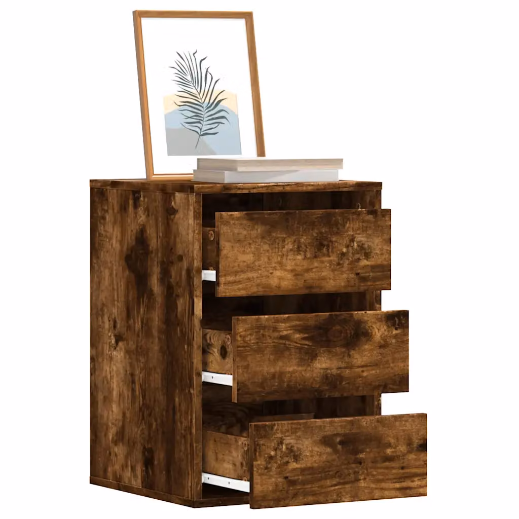 Cassettiera Angolare vidaXL in Legno Multistrato Rovere Fumo Marrone L: 40 cm, P: 41 cm, H: 58 cm