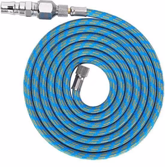 Tubo in nylon per aerografo - Flessibile e resistente - Blu - Realizzato in nylon intrecciato - Adatto per compressori ad aria per aerografo - Lunghezza: 1 metro