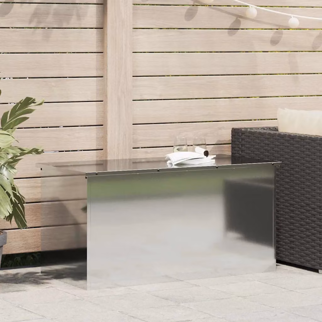 vidaXL Cassa per cuscini da giardino in metallo argento