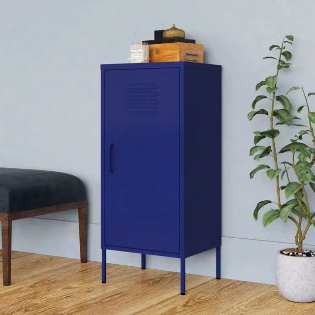 Armadietto a muro vidaXL in metallo blu opaco con ante a battente L: 42,5 cm, P: 35,0 cm, H: 101,5 cm – 1
