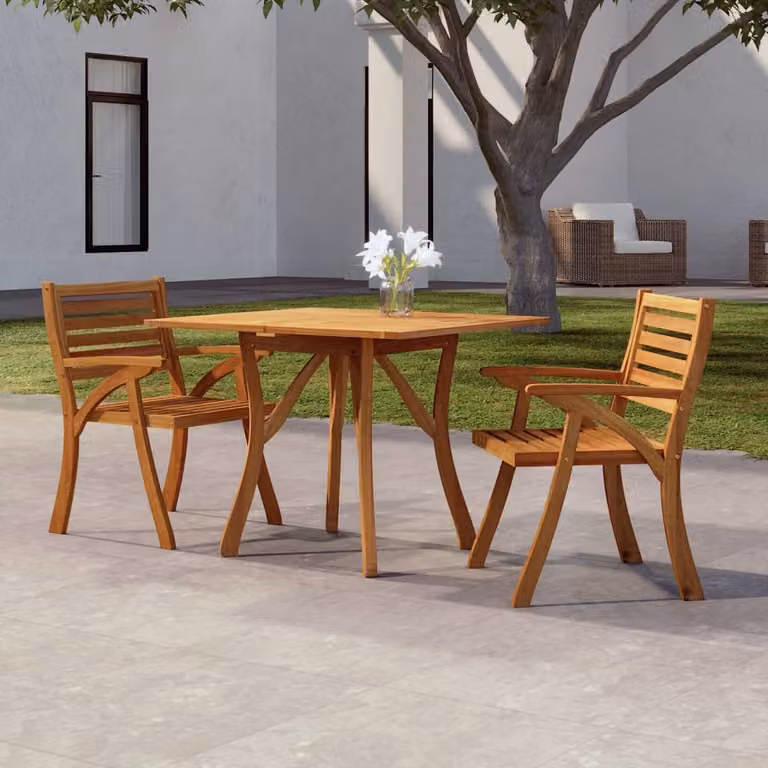 vidaXL Tavolo da Giardino Quadrato in Legno di Acacia Marrone con Piano Ribaltabile L: 85 cm, P: 85 cm, H: 75 cm