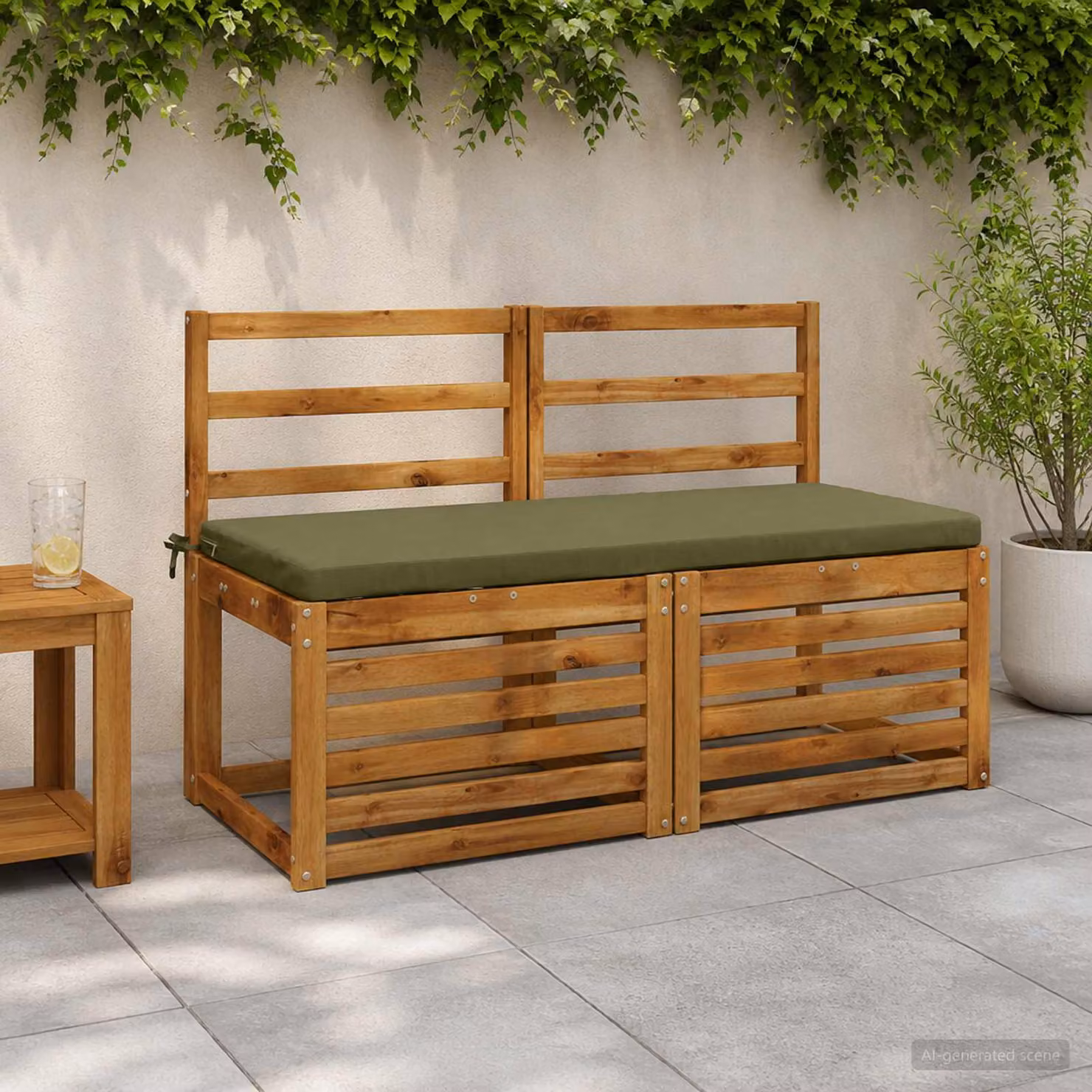 vidaXL Cuscino per panchina SOEST in poliestere con rivestimento rimovibile e resistenza ai raggi UV, Verde