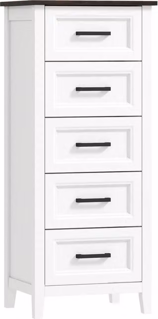 Cassettiera moderna GIORDANOSHOP in MDF laccato bianco e marrone L: 45 cm, P: 35 cm, H: 106 cm