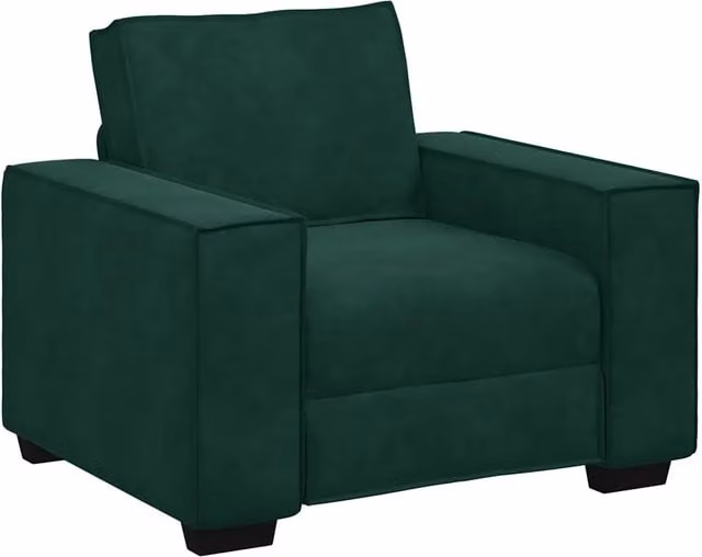 Divano da soggiorno moderno in velluto verde con braccioli L/P/H: 100 x 78 x 84 cm