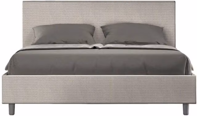 Letto matrimoniale senza rete imbottito 160x210 tessuto Labirinto 1 bianco Adele