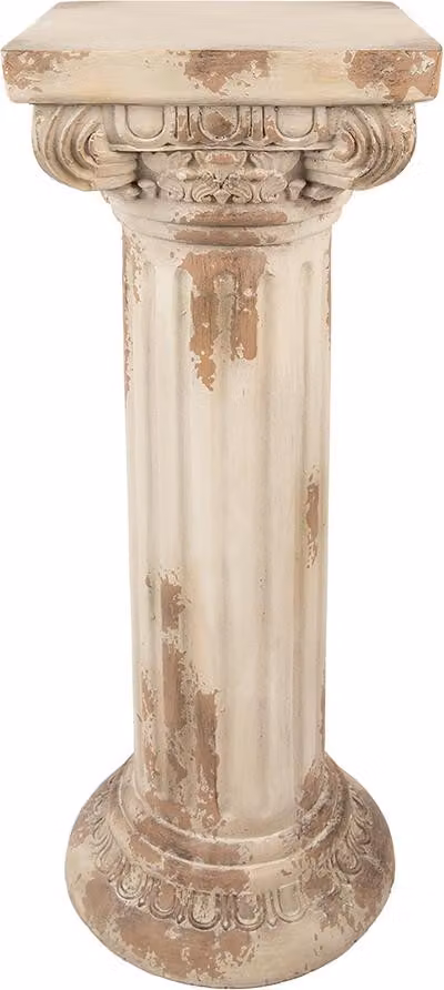 Tavolo da piantagione Clayre & Eef 35x35x92 cm in Vetroceramica beige
