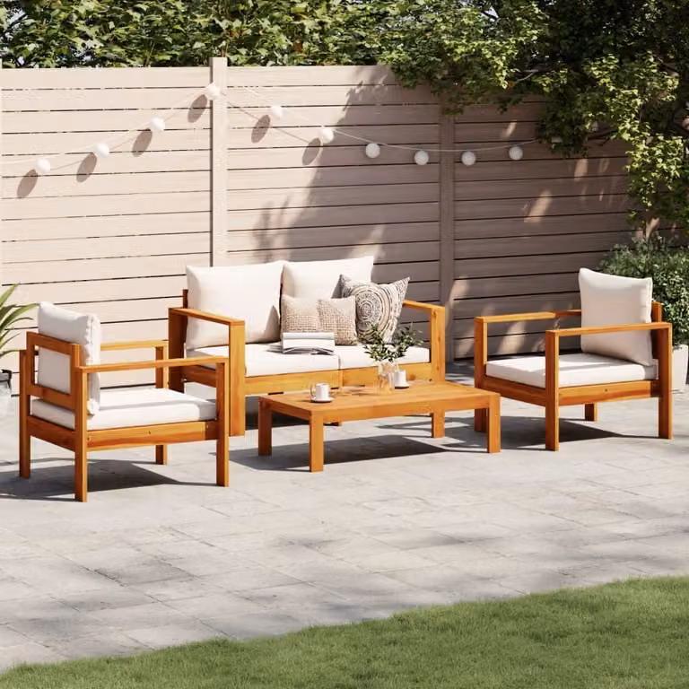 Maison Exclusive - Set di 4 divani da giardino con cuscini in legno massello di acacia