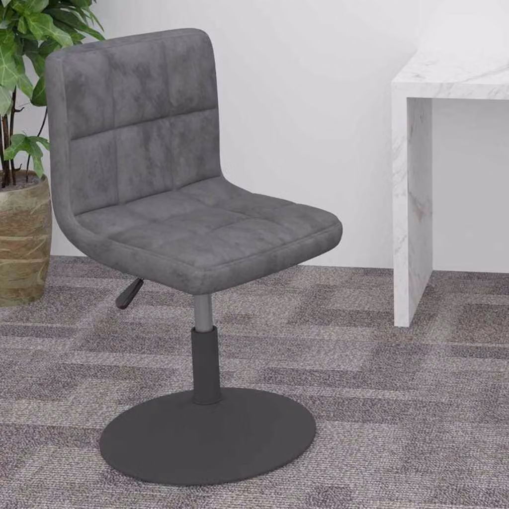 vidaXL Sgabello da Bar Girevole Moderno in Velluto Grigio con Base in Metallo e Plastica