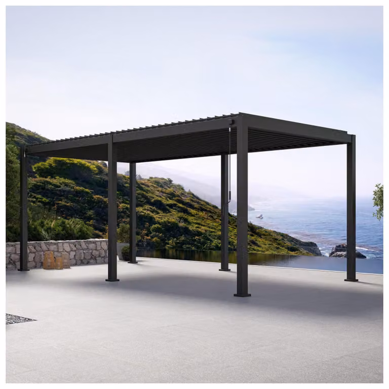 Mirador Pergola 111 Deluxe, 3x3,6 metri, con tetto a lamelle, gazebo in alluminio robusto, resistente alle intemperie e impermeabile, colore antracite