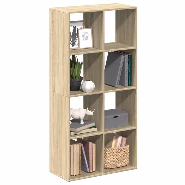 Libreria Divisorio Moderna vidaXL in MDF Rovere Sonoma, L 69,5 cm x P 29 cm x H 137,5 cm