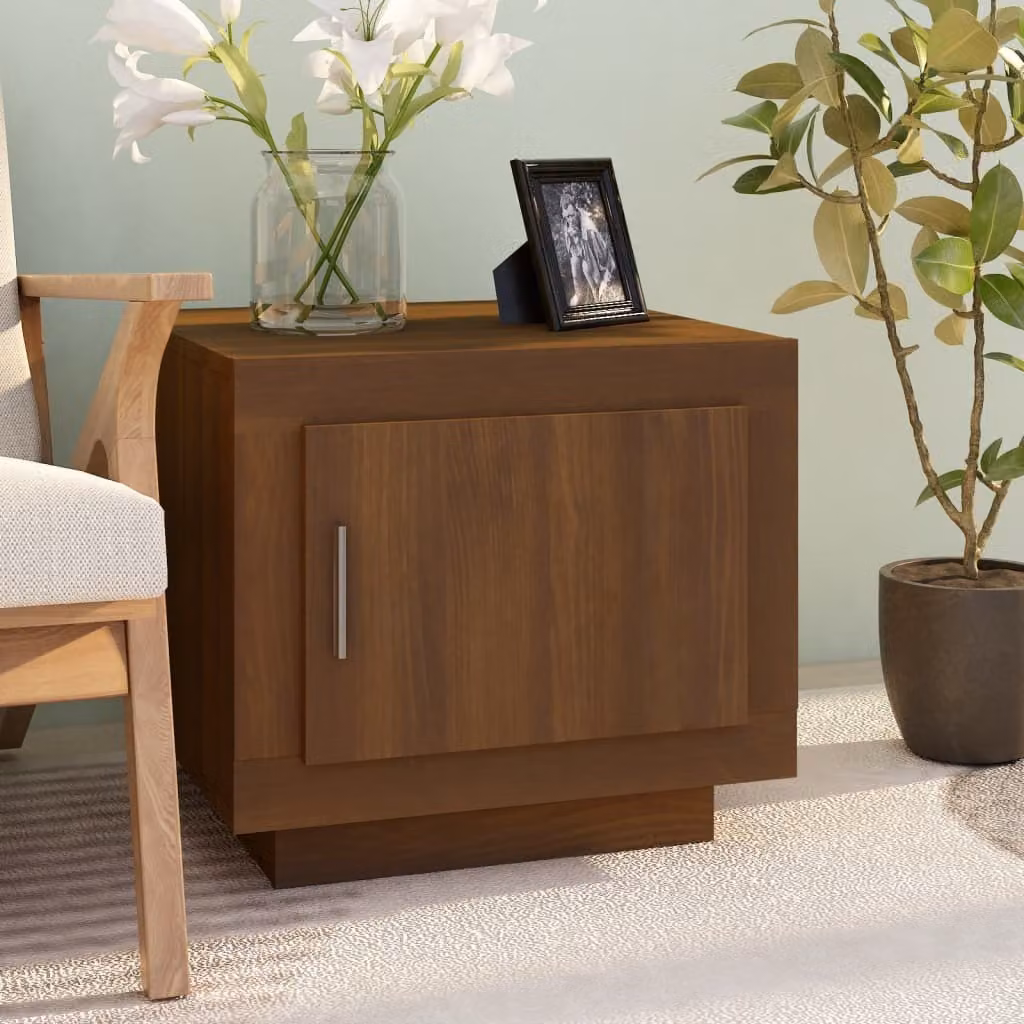 vidaXL Tavolino da salotto marrone effetto quercia 51x50x45 cm materiale a base di legno - Tavolino da salotto - Tavoli da salotto - Tavolo da divano