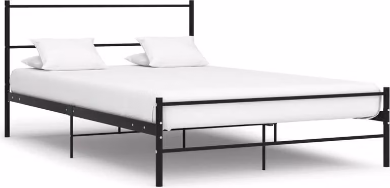 The Living Store Struttura letto in metallo nero 120x200 cm