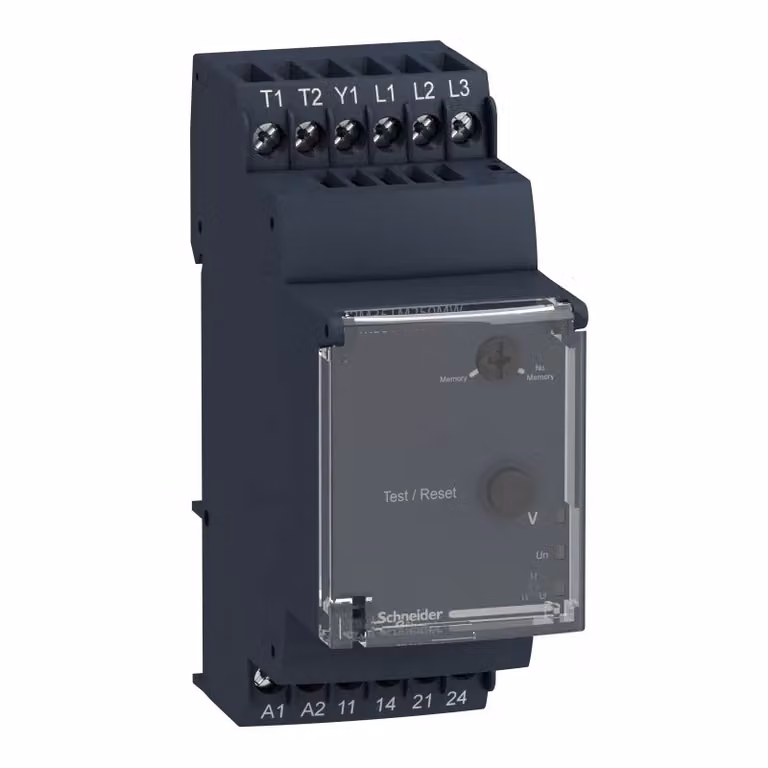 Schneider Electric: Controllore di temperatura motore e di fase, 24-240 V CA/CC, 2 canali, memoria RM35TM250MW