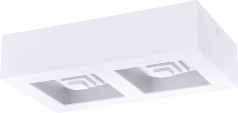 Plafoniera Moderna Ferreros Acciaio Bianco 2 Luci Led Integrato 6,3W