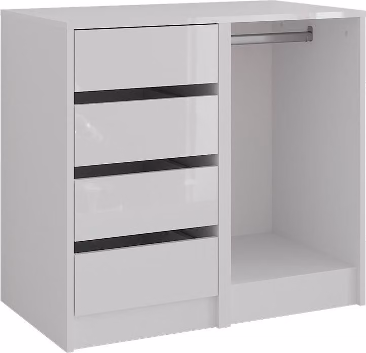 Cassettiera per camera da letto Vicco Sherry Bianco/bianco lucido 80.2 x 76 cm 2 parti, Model 57717