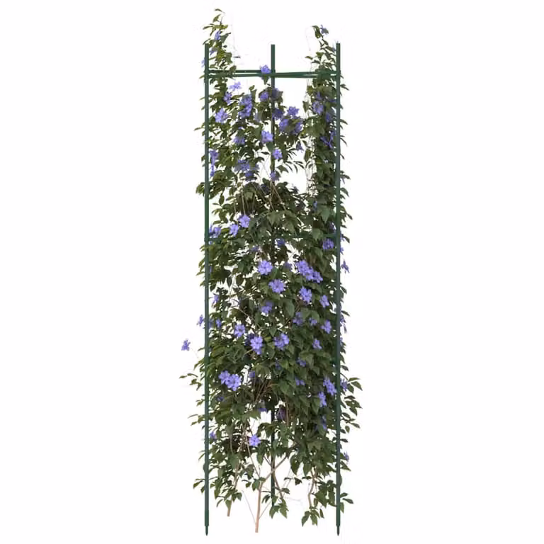Set di 2 supporti per pomodori vidaXL in acciaio e plastica verde, Altezza: 116 cm