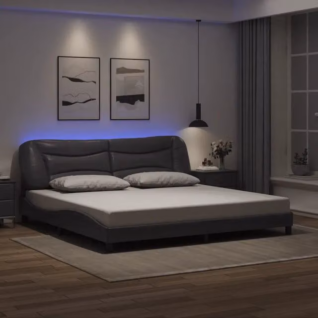 Giroletto con LED e porta USB Hvar vidaXL Grigio L 200 x P 200 cm