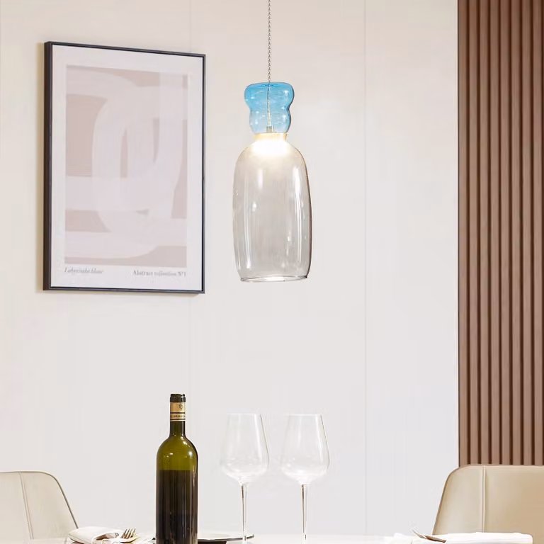 Lampada a sospensione in vetro Fay Lucande, Alluminio / Grigio / Zincato, Cucina, Vetro, Giovanile, Lampada a sospensione