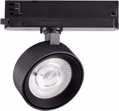 Faretti su binario Ideal-lux Pov Track Round Bk nero, design moderno e regolabile con lampadina LED GU10 inclusa