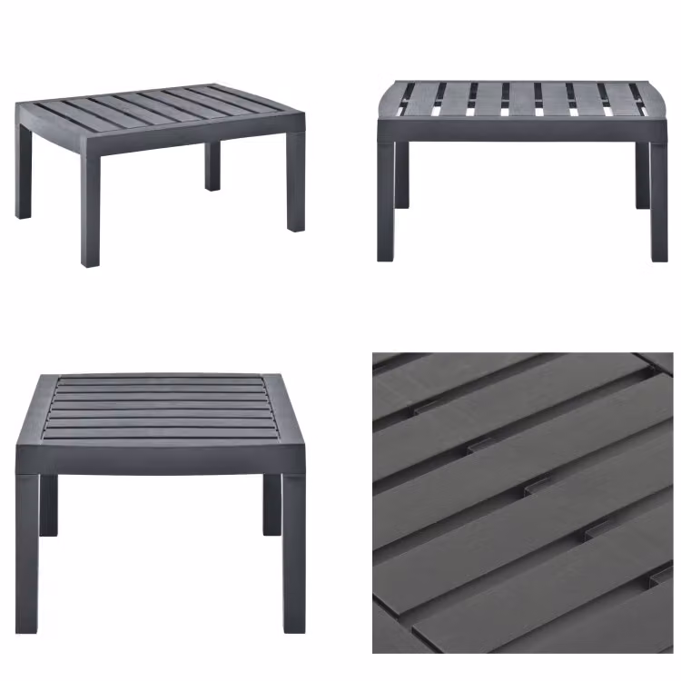 vidaXL Tavolo da giardino antracite 78x55x38 cm in plastica - Tavolo da giardino - Tavoli da giardino - Tavolino - Tavoli laterali