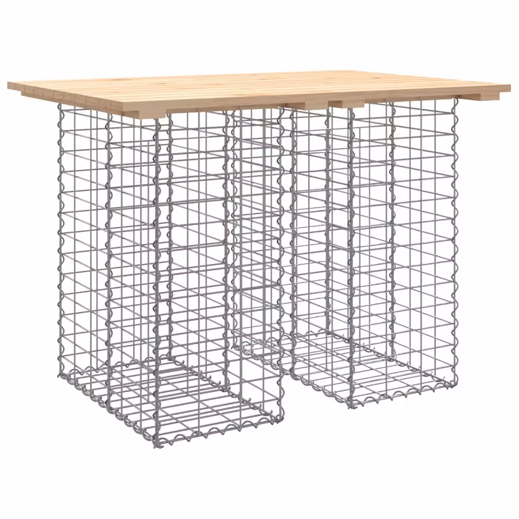 Tavolo da giardino in gabbione design 100x70x72 cm in legno massello di pino