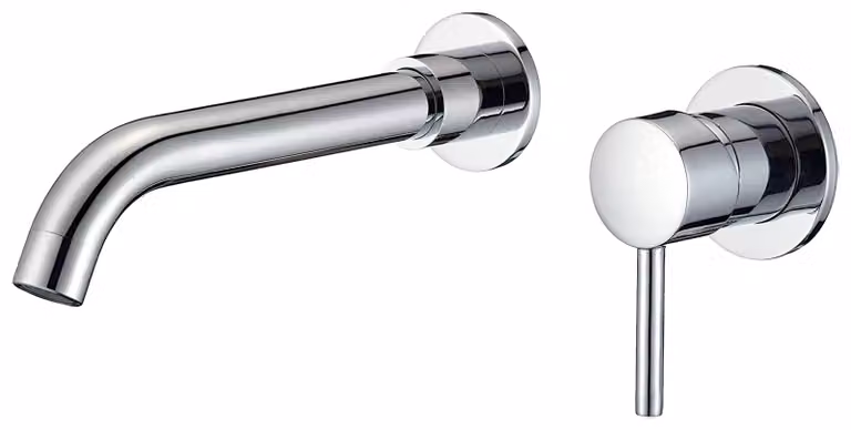 Miscelatore monocomando per lavabo, cromato, con bocca di erogazione di 21 cm, in ottone
