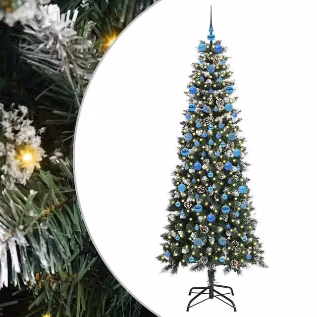 Albero di Natale artificiale verde vidaXL con 300 LED luce bianca calda, Altezza: 210 cm – 1