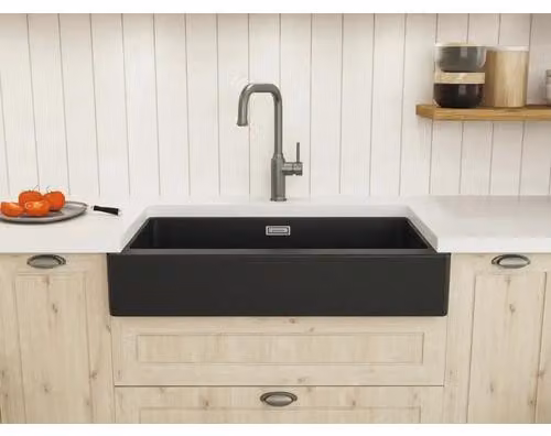 Lavello da cucina in stile rustico Blanco VINTERA XL 9-UF 89,6 x 51 cm grigio roccia 526102