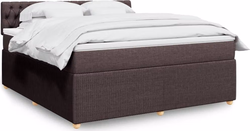 Maison Exclusive - Letto boxspring con materasso, marrone scuro, 180x200 cm, rivestimento in tessuto